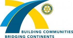 Rotary theme logo for 2010-11 — Building Communities — Bridging Continents