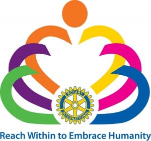 Rotary theme logo for 2011-12 — Reach Within to Embrace Humanity